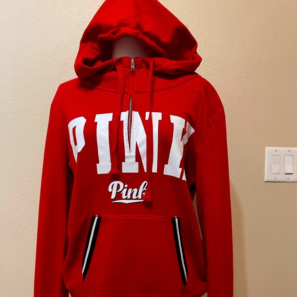 PINK Victoria's Secret Lightweight Half Zip Hoodie Large